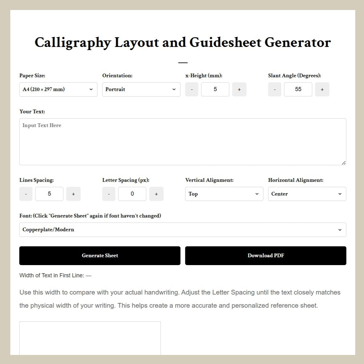 Calligraphy Layout Drafting Tool (7- Day Free Trial)