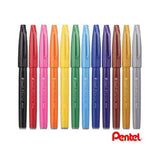 Pentel Touch Brush Sign Pen 12 Colors Set