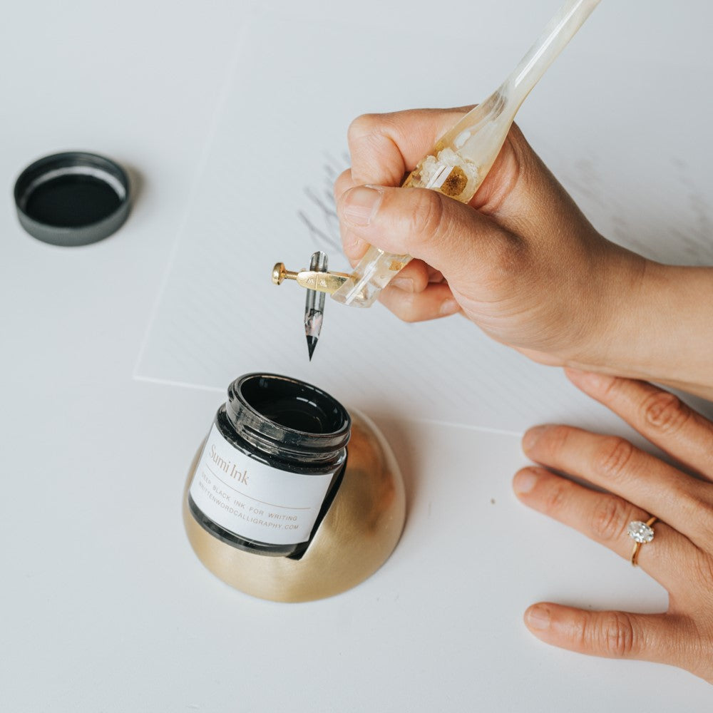 Cursive Inkwell Written Word Tilted Inkwell – Handwrite House