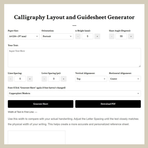 Calligraphy Layout and Guidesheet Generator 2合1 西洋書法排版器