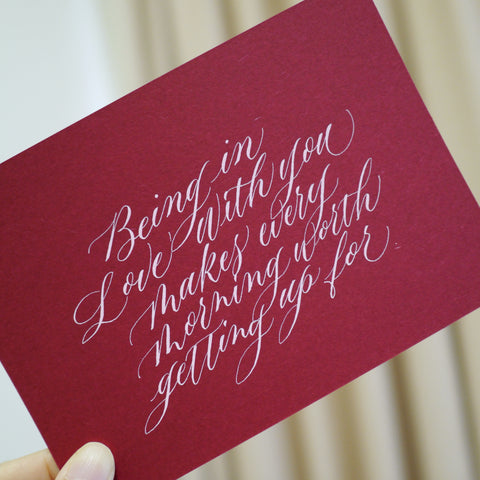 Handwritten Love Quote Card 手寫卡