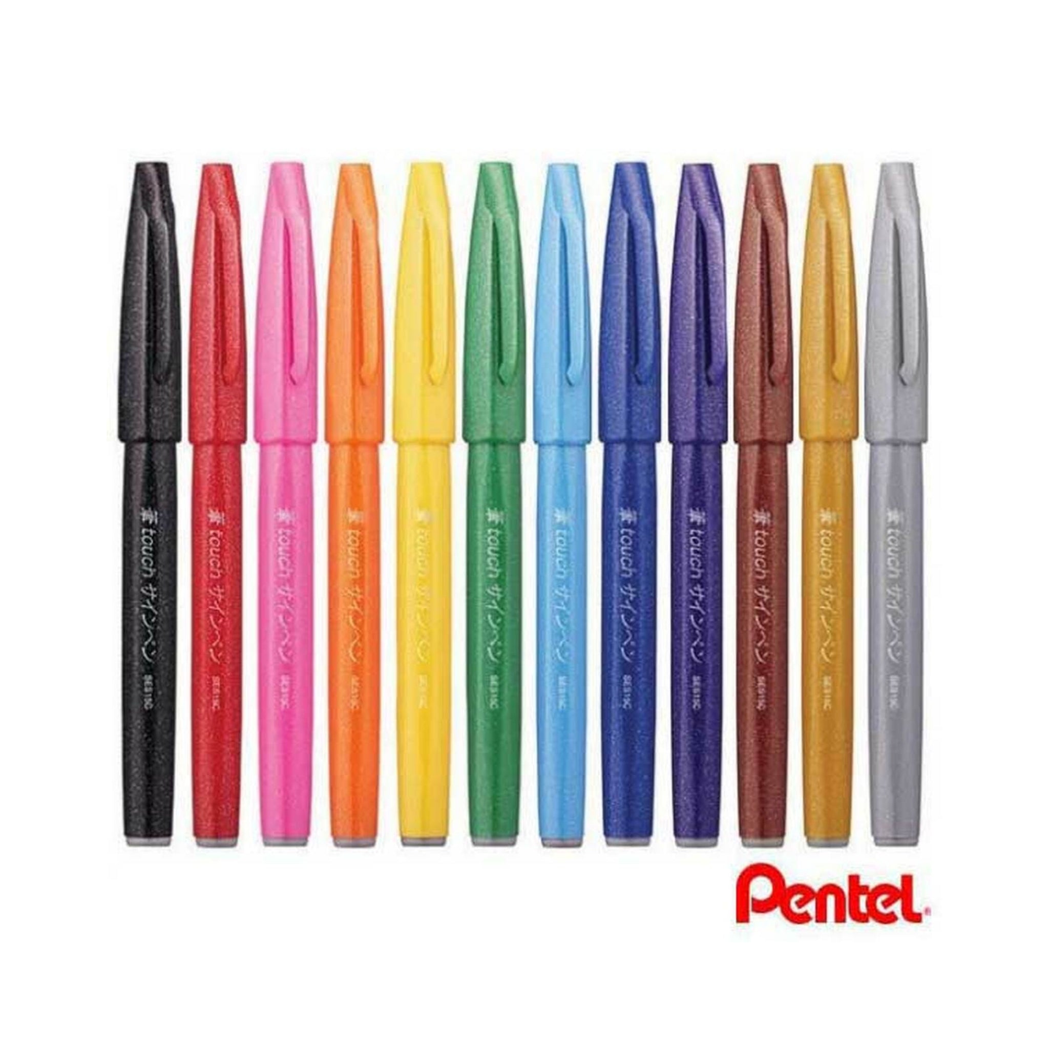 Pentel Touch Brush Sign Pen 12色裝