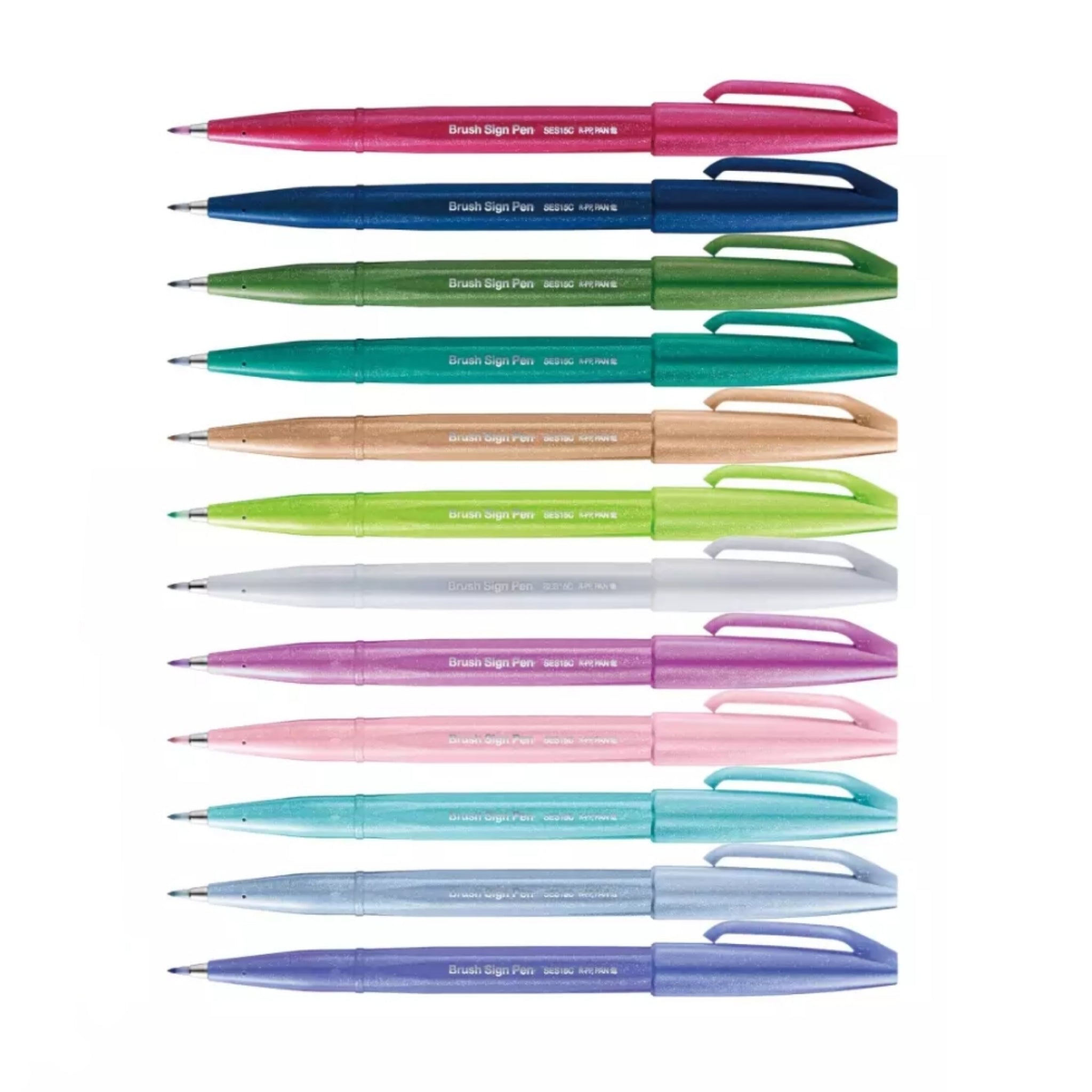 Pentel Touch Brush Sign Pen 12 Colors Set – Handwrite House
